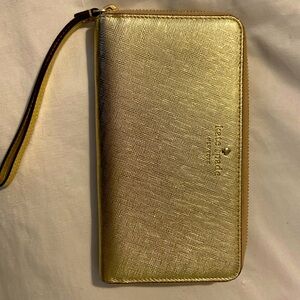 kate spade gold full size wallet
